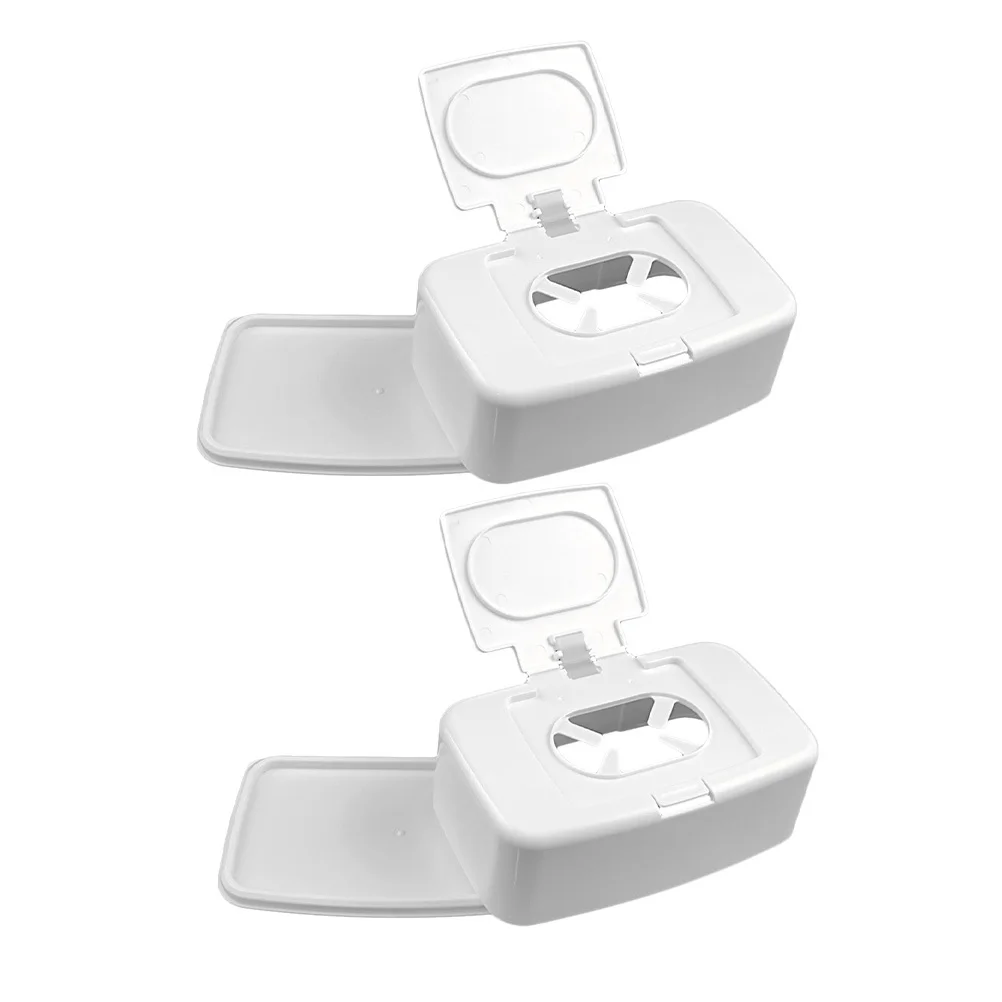 

2Pcs Wipes Dispenser Refillable Wet Tissue Holder Box Household Storage Organizer Portable Travel Case Car Use