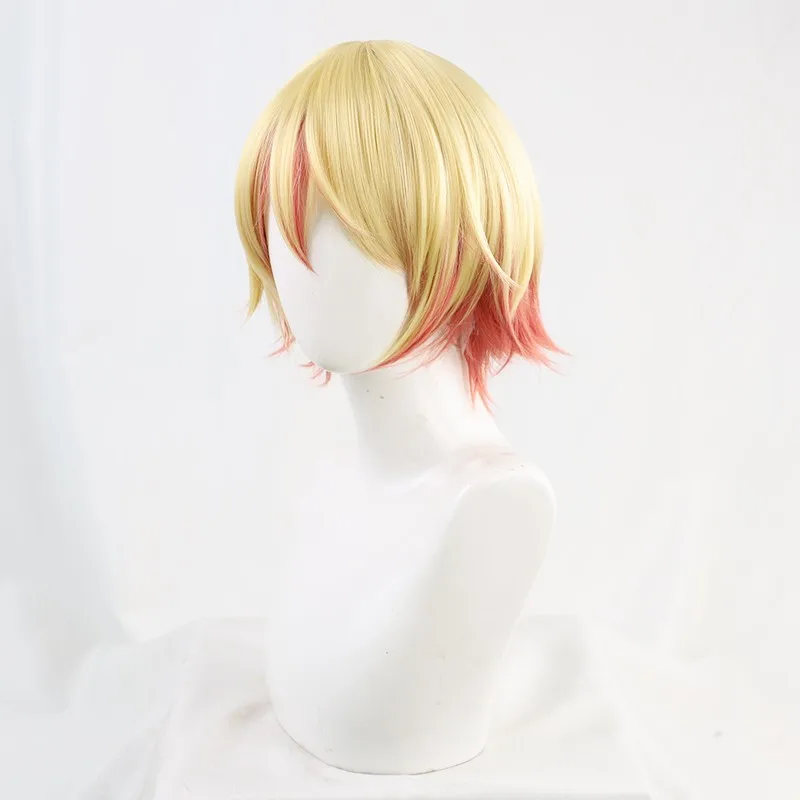 Virtual YouTube Vtuber Tenma Tsukasa Cosplay Wig Halloween Carnival Party Props Synthetic Hair Heat Resistant Fiber + Wig Cap