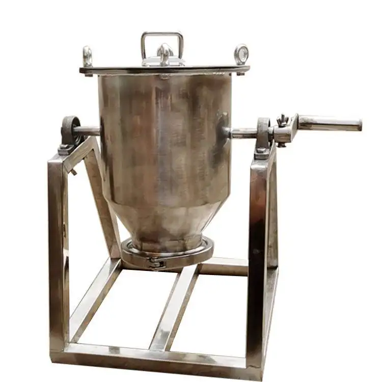 Quiet hand crank small laboratory dry powder mixer low speed cone mixer multi-functional powder mixing equipment