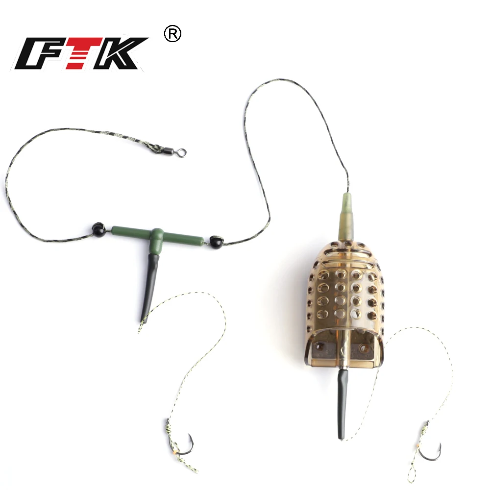 FTK Feeders Fishing Bait Feeders Feeder Bait 40g-90g Feeder Tool Fishing Bait Holder Inline Method Thrower Carp Bait Thrower