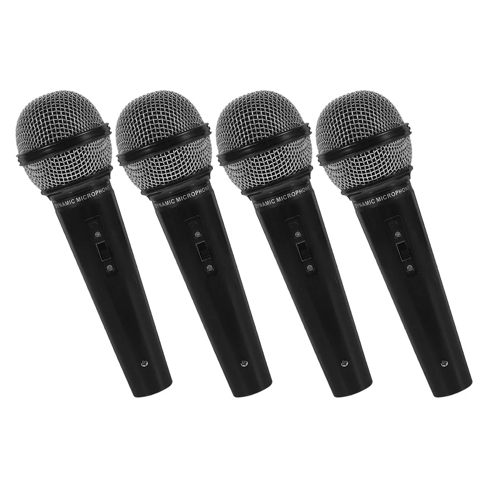 4 Pcs Simulation Microphone Prop Kids Supply Toys Clothing Plastic Funny Interactive Accessory Baby