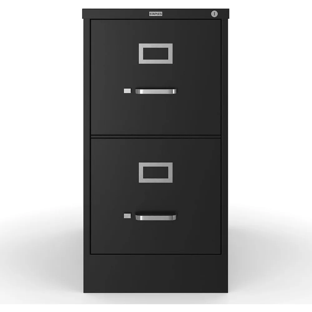 Vertical 2-Drawer Letter Size File Cabinet Lockable Storage Cabinet Black 24.4D x 14.9W x 27.95H for Office Documents