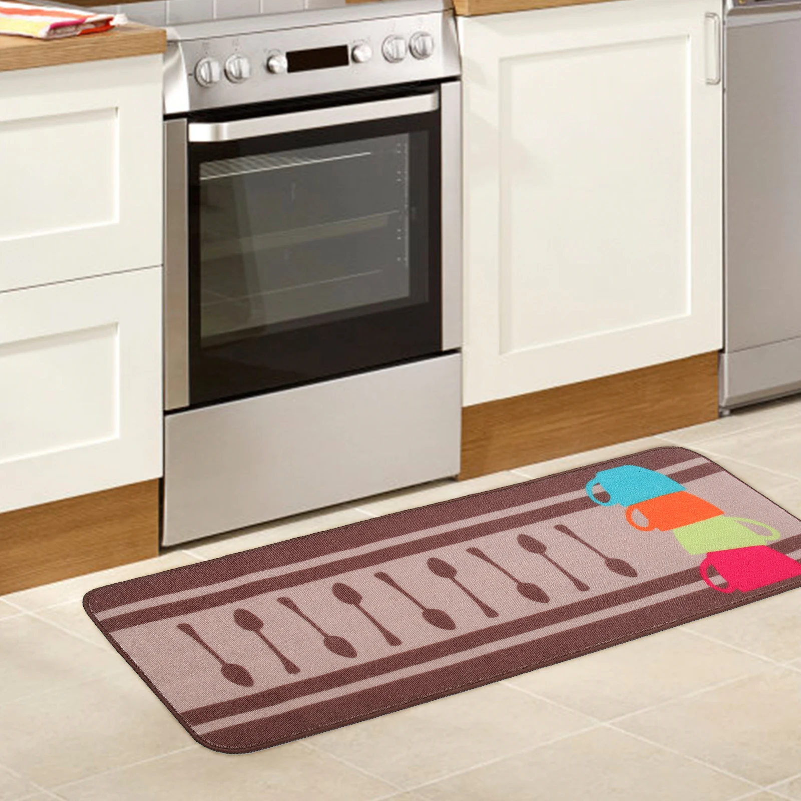 

2 Pcs Polyester Rug Decorative Kitchen Floor Mats Carpet Anti Slip Non Fade Home Warm Atmosphere Living Room Restaurant