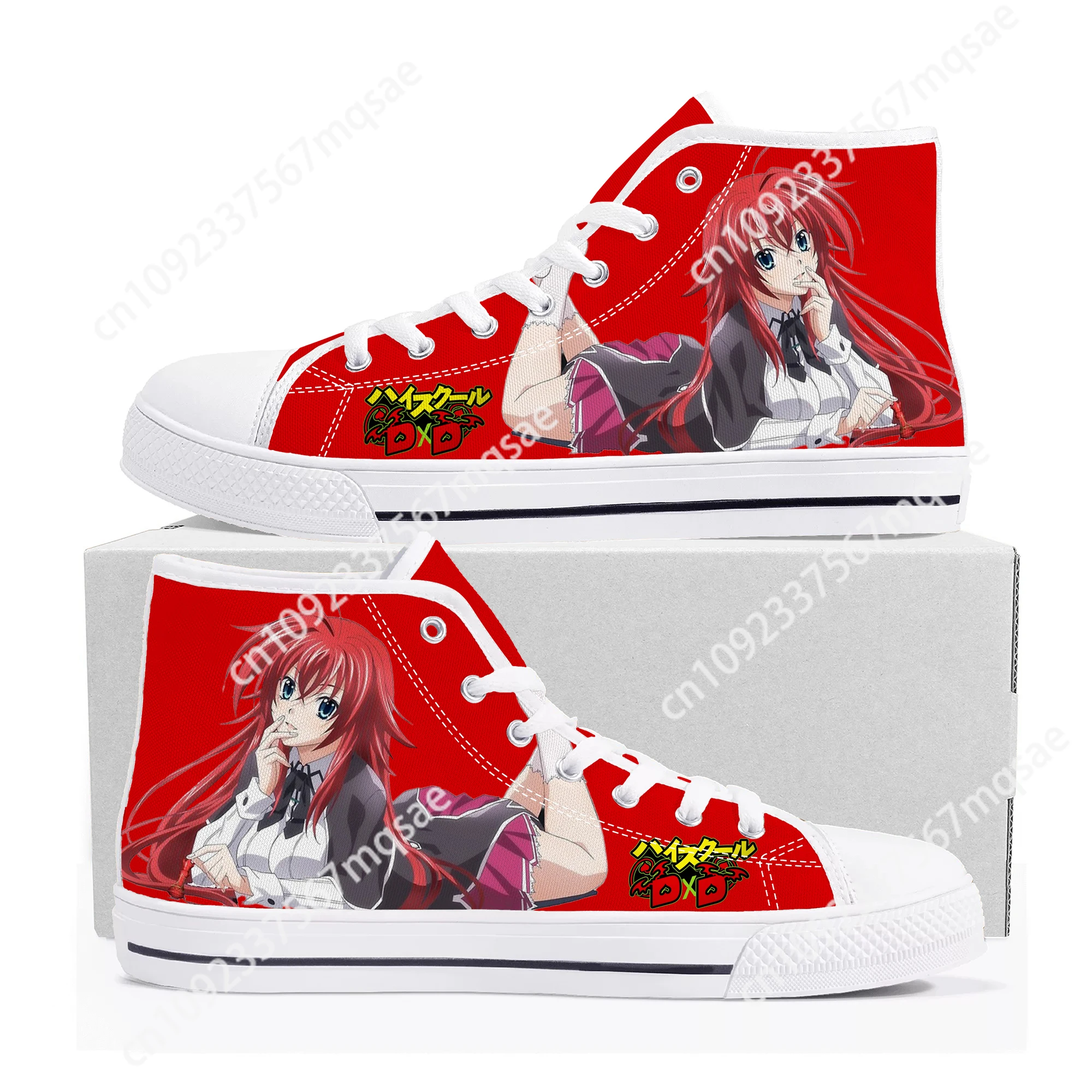 

Rias Gremory High School DXD High Top Sneakers High Quality Mens Womens Teenager Canvas Sneaker Casual Couple Shoes Custom Shoe