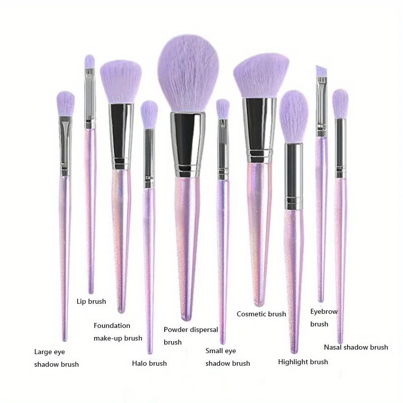 10 Pcs/set Fashion Makeup Brushes Sets Eye Shadow Powder Foundation Highlighter Eyebrow Brush Professional Tool