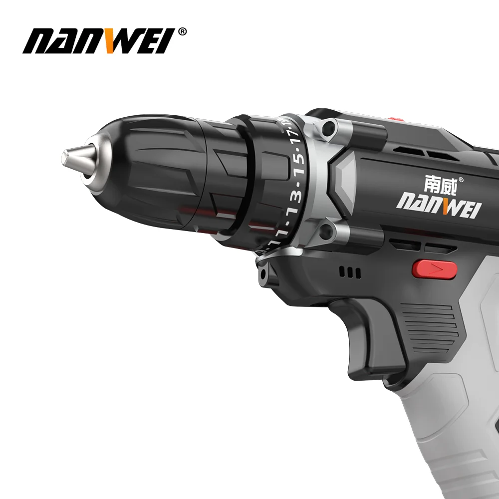 NANWEI electric drill screwdriver rechargeable cordless electric drill electric tool household hand electric drill