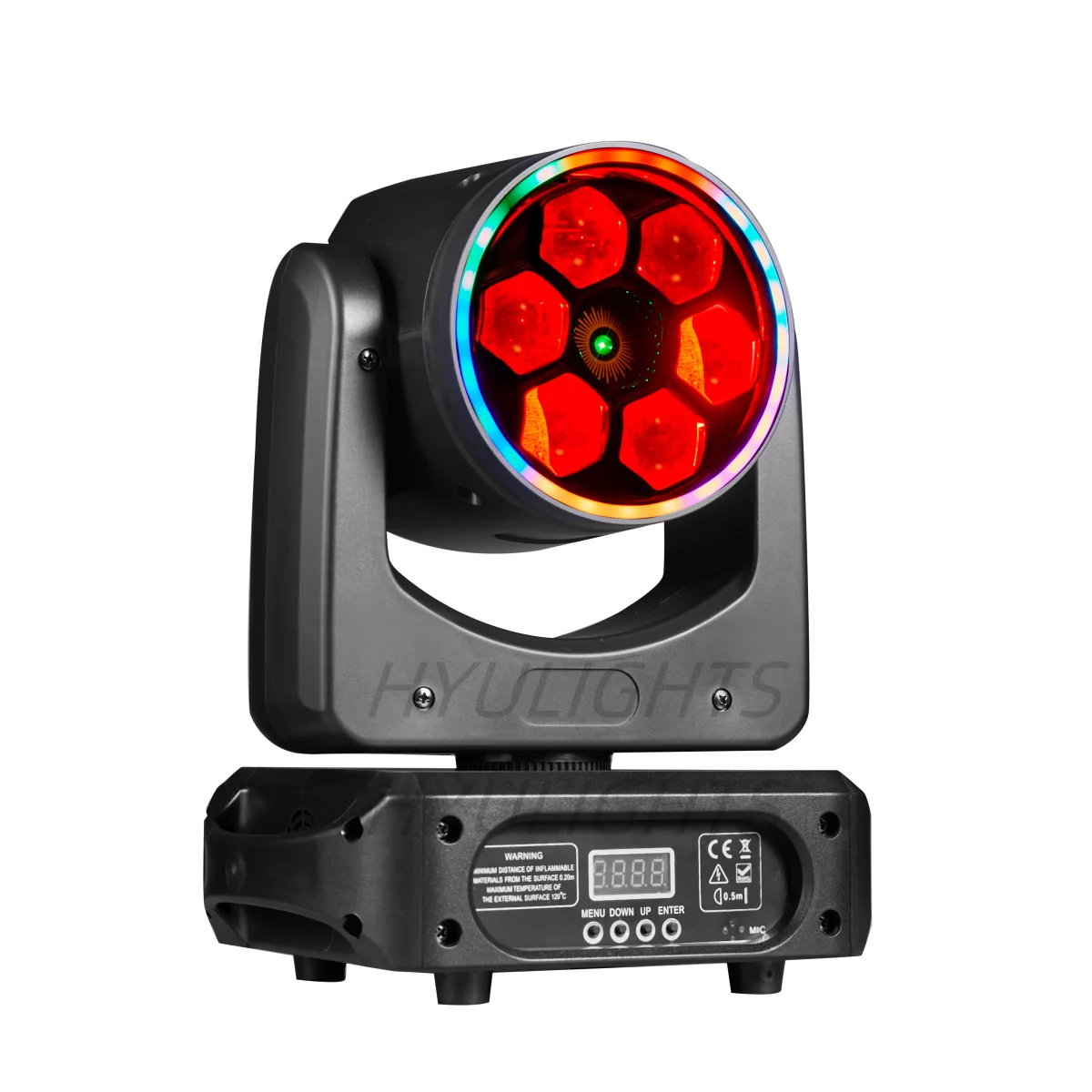 6x15W Mini BEE EYE LED Moving Head Beam & Laser & Halo Effect 3in1 Stage DJ Green Laser Star Effect Lights