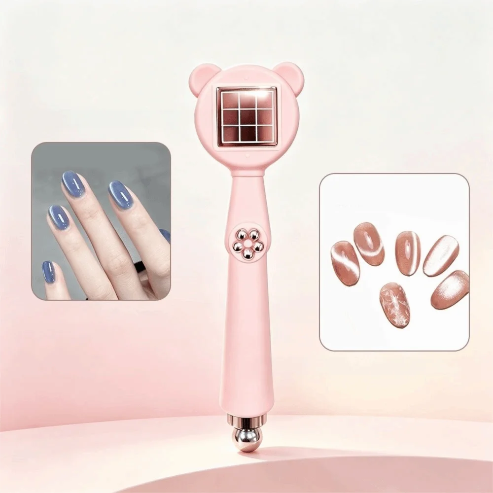 New Cylinder Shape Magnetic Nail Tool Bear 6in1 Nail Art Magnet Stick Glass Bead Detail Cat Eye Nail Magnet For Nail Art Stores