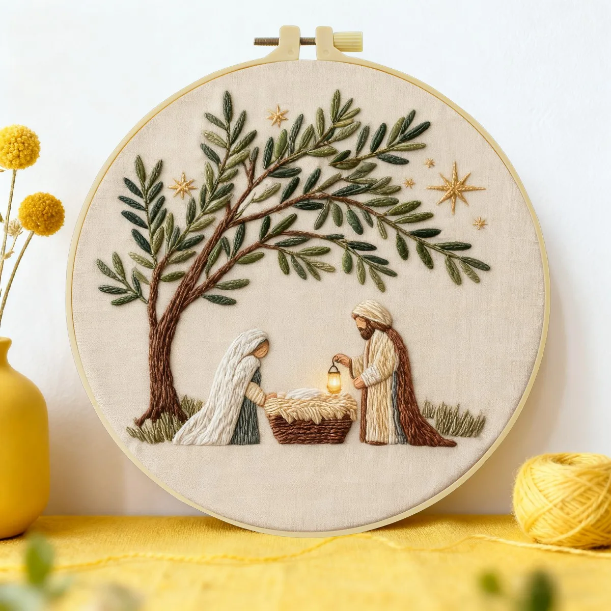 

Набор для вышивания DIY: «Люди под деревом», 20x20 см/15x15 см (7,87/6,3 дюйма), 1 шт.