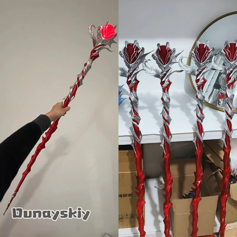 

ADy Ss^Anime Game Love And Deepspace Cosplay Sylus Silverwing Fiend Vintage Luxurious Goth Staff 3D Polylactic Acid Props
