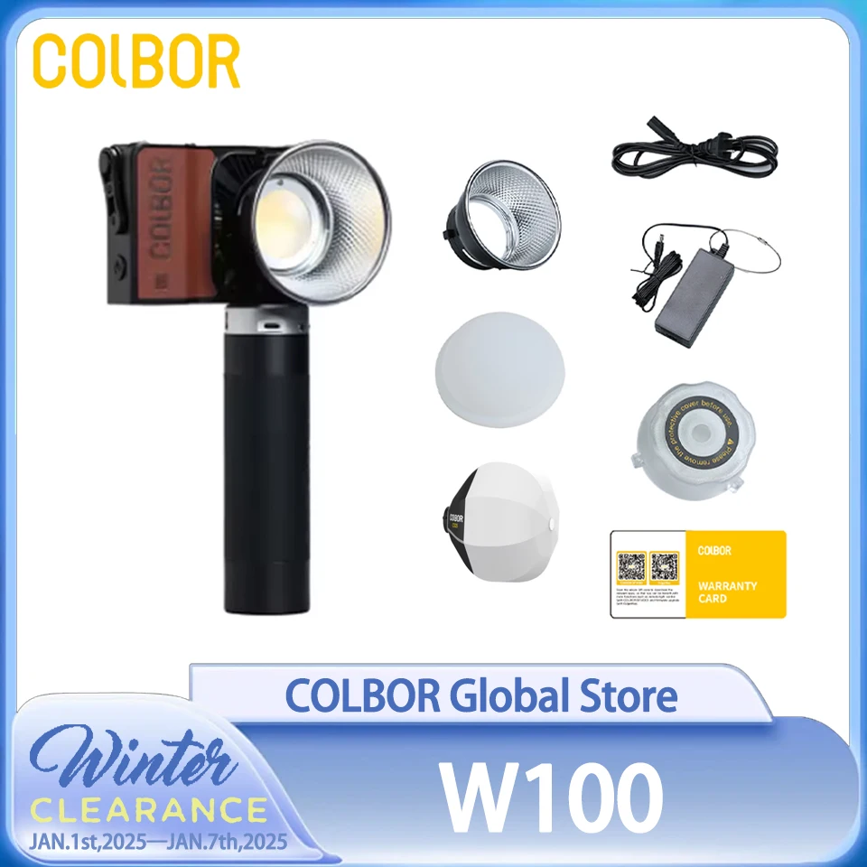 Colbor Wonder W100 RGB 100W LED Video Light Pocket Photography Fill Light with Battery Handle Softbox for TikTok Outdoor Studio