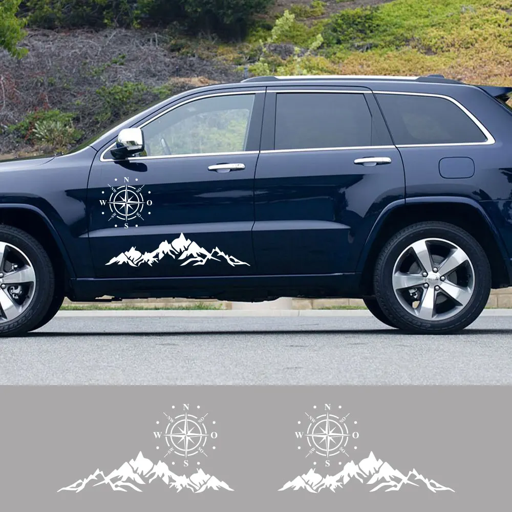 Auto Aufkleber Grafiken Berg Kompass Kit Decor Aufkleber Für Jeep Rubicon Renegade Wrangler Kia Ford Vinyl Abdeckung Auto Zubehör