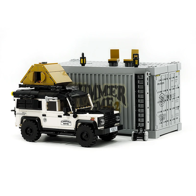 NEW PB8825 Land-Rover Camper Car SUV Speed Toy Building Block Brick with Container Display Box Desk Decor Xmas Chrismas Gift Kid