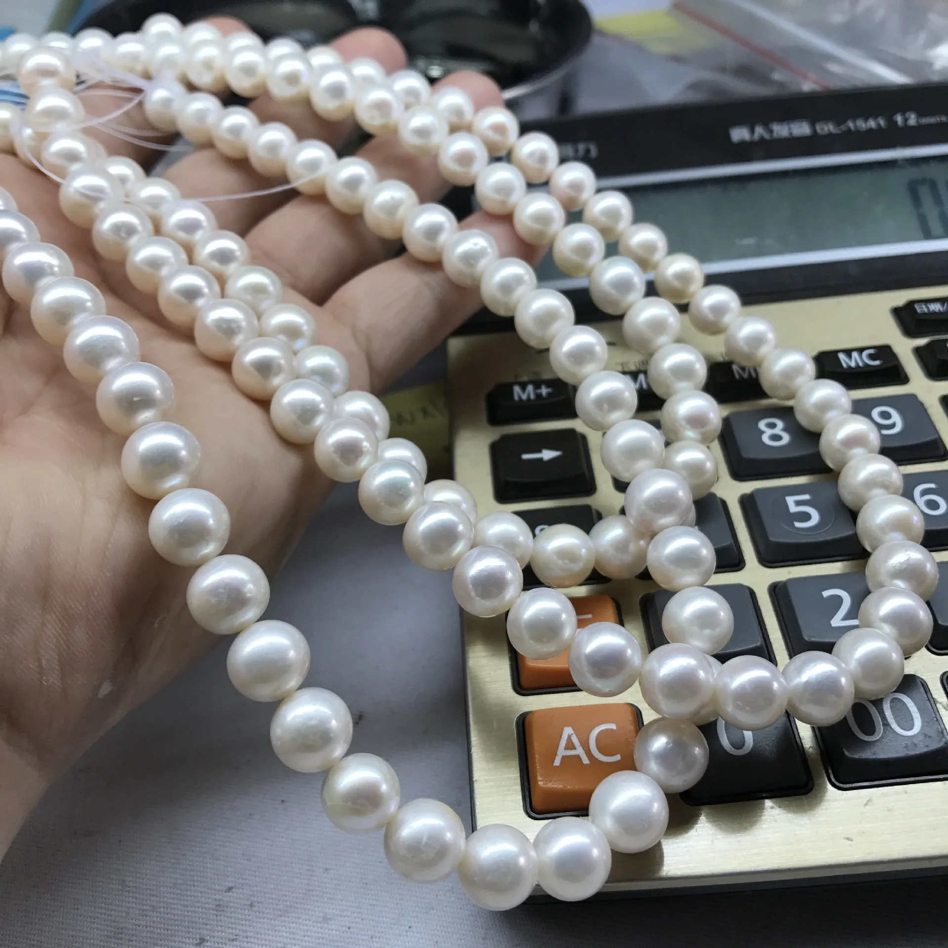 

Gorgeous Pearl Necklace AAAA 10-11mm Natural Japanese Round Pearl Necklace 925s * 20inch