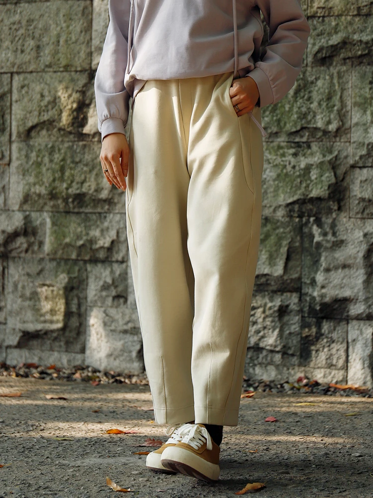 

Женские повседневные брюки с высокой талией, однотонные, весна-лето, новые, универсальные, простые, длинные, в стиле Харлан