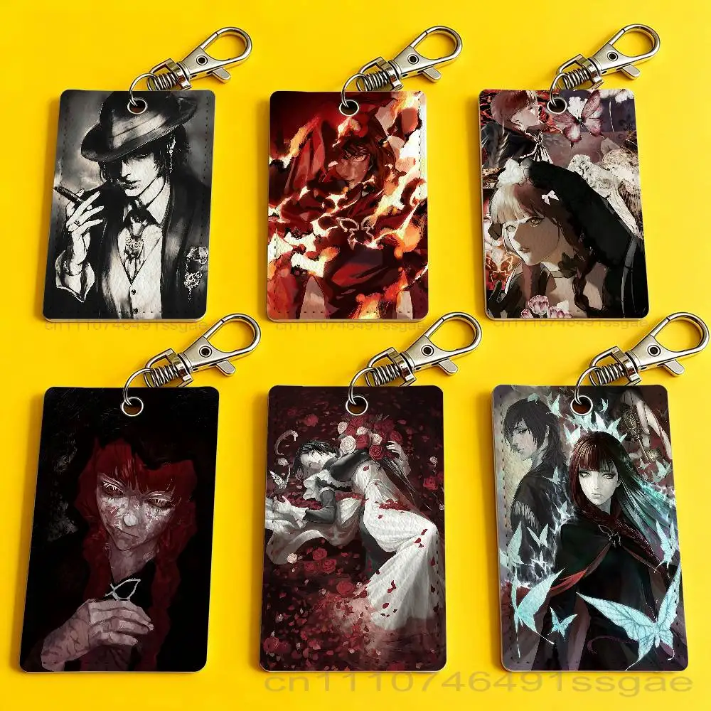 The House in Fata Morgana Card Case Leather Card Holder Keychain Key Ring Door Access Tags ID Card Case Keychain
