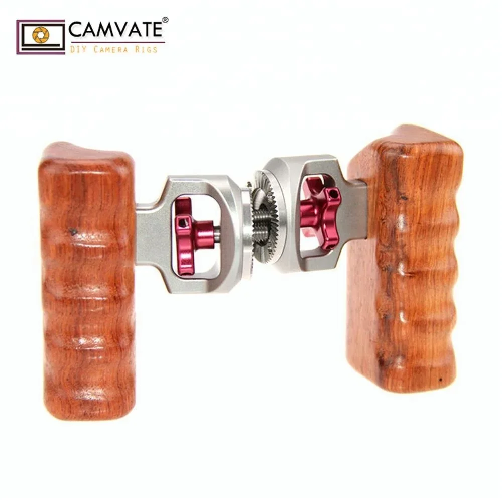 Roseta de agarre de cámara de madera para DSLR Camara Cage, estabilizador de cámara con agarre de madera, accesorio de fotografía