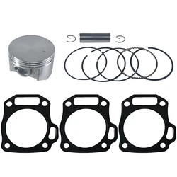 70mm Flat Top Piston With 220 Cylinder Pad Black Thin model 3pcs Kits For Predator 212cc 550 Bore Mini Bike Go Kart Racing