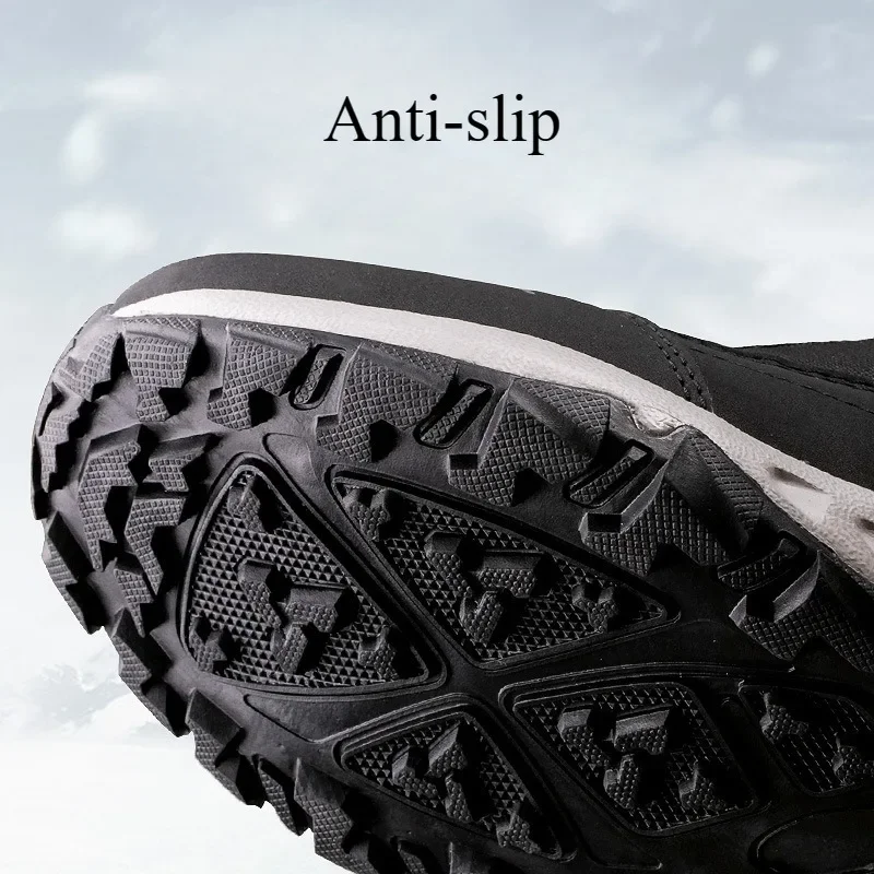 Waterproof Men Snow Boots High Top Winter Shoes for Men Ankle  Boots Platform Warm Cutton Shoes Outdoor Non-slip Snowboots Male