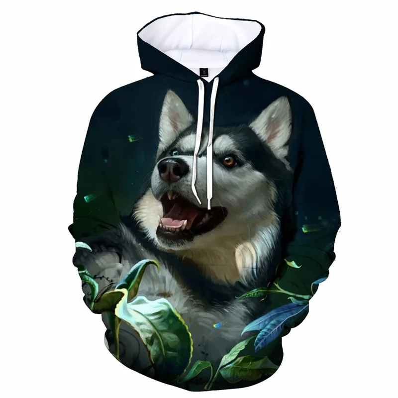 Siberian Husky 3D Print Hoodie Dog Animal Sweatshirts Spring Autumn Hoodies Men Women Fashion Casual Pullover Streetwear Coat