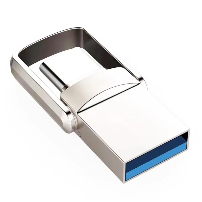 Mini Metal OTG Type-C Flash Drive New Stick Shape USB 2.0 3.0 Pen Drive 4GB 128GB 256GB Portable Dual Plug Memory Storage U Disk