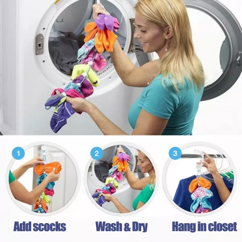 

Socks Storage Organizer Adjustable Socks Drying Hanging Rope Home Portable Non-slip Socks Dry Hanger