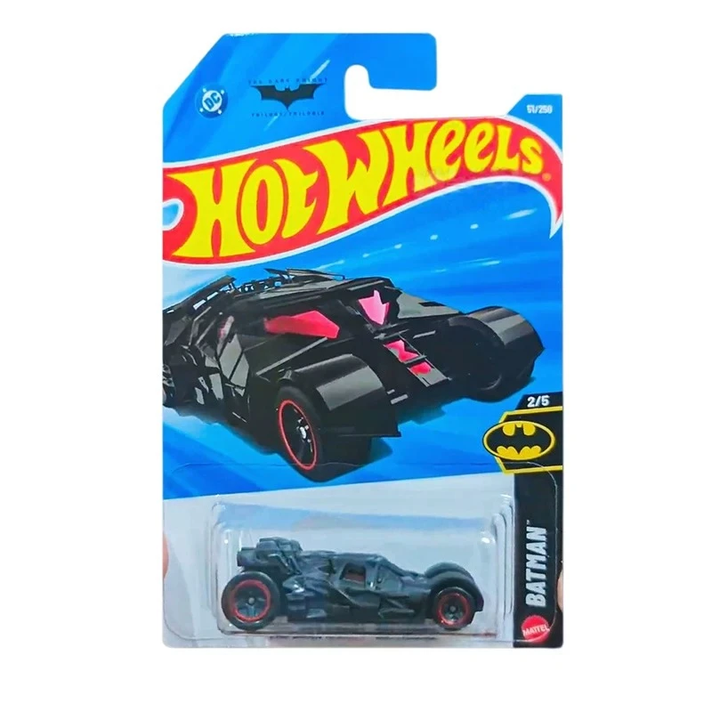 Hot Wheels 2026L Машинка Бэтмобиль «Темный рыцарь», игрушка, масштаб 1/64, литая модель автомобиля Бэтмена, металлическая модель №51/250, подарок на день рождения.