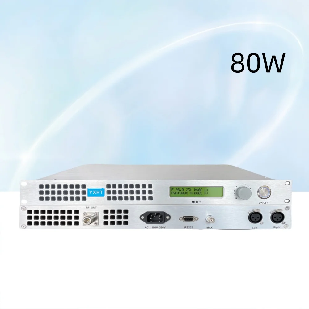 1U, 80W, YXHT-1 랙마운트 FM 송신기 키트 - 전문 방송 장비