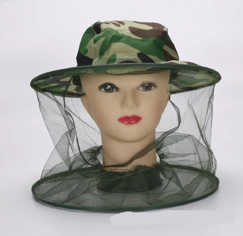 Head Face Protection Veil Mask Hat Bee Bug Insect Anti-mosquito Safety Prevention Head Net Camouflage Beekeeping Hat