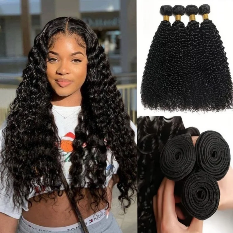 

Curly Wave wigs Human Hair Bundles 34 inch 3 Bundles Brazilian Natural Human Hair wigs 100% Human Hair Natural wigs for women