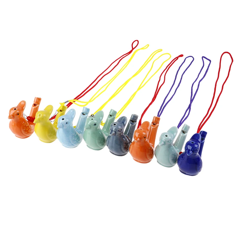 1Pc Chinese Ceramic Water Bird Whistle with Rope Vintage Funny Musical Toys Kids Children Gifts