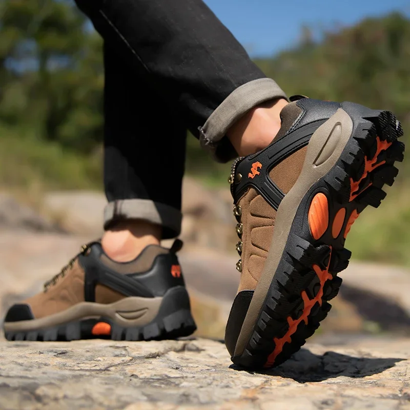 Zapatos informales cálidos para hombre y mujer, botines de piel para caminar, calzado clásico para exteriores, trabajo de escalada de montaña, Otoño e Invierno