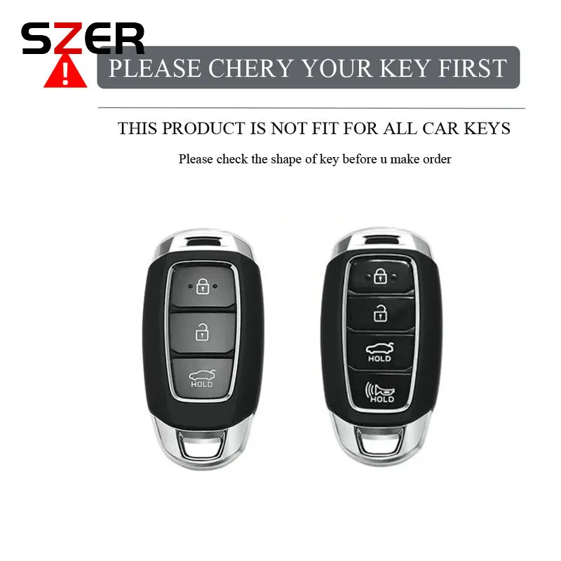 For Hyundai i30 Ix35 KONA Encino Solaris Azera Grandeur Ig Accent Santa Fe Palisade Alloy Leather Car Key Fob Case Key Fob Cover