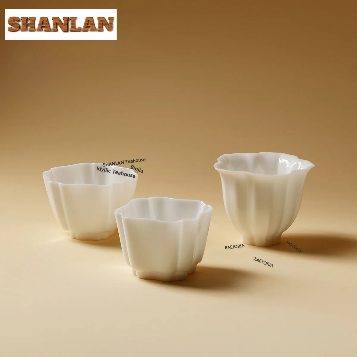 HOYIHM Ice-type Sheep Fat Jade Teacup Vintage Tea Bowl Sample Tea Cup Tea-tasting Meditation Cup Chazhan Master Cups Tea Items