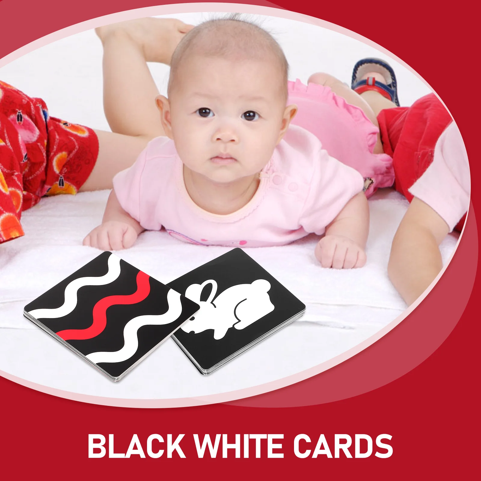 2 Sets Shapes Learning Flashcard Black and White Chasing Infant Toys 3 Month Old for Babies Paper