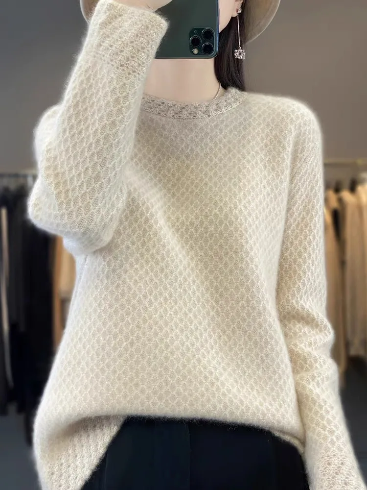 青島ブランド Thiened ニットカマレセーター女性の高級フックフラワールーズベースウールセーター韓国 Sle ラウンドネック...