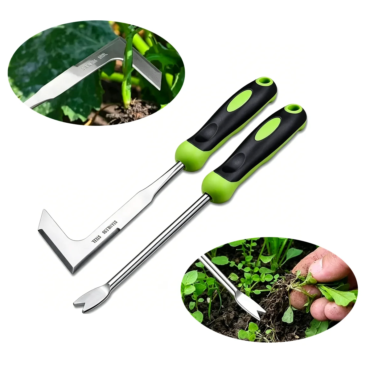 

Stainless Steel L/V-shaped Weeding Tools Weed Hook Multifunctional Manual Gardening Tools Cleaning Weed for Grout Lines