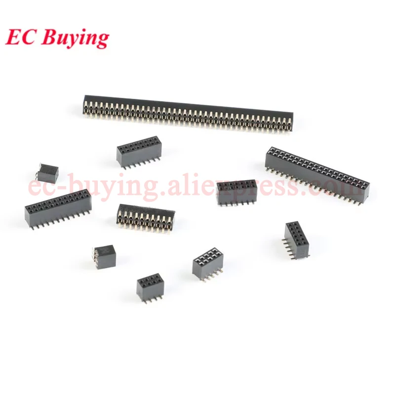 10-20Pcs 1.27mm 1.27 Single/Double SMT SMD Row Female 2~50P Breakaway PCB Board Pin Header Socket Connector Pinheader 2*3p 2*10P