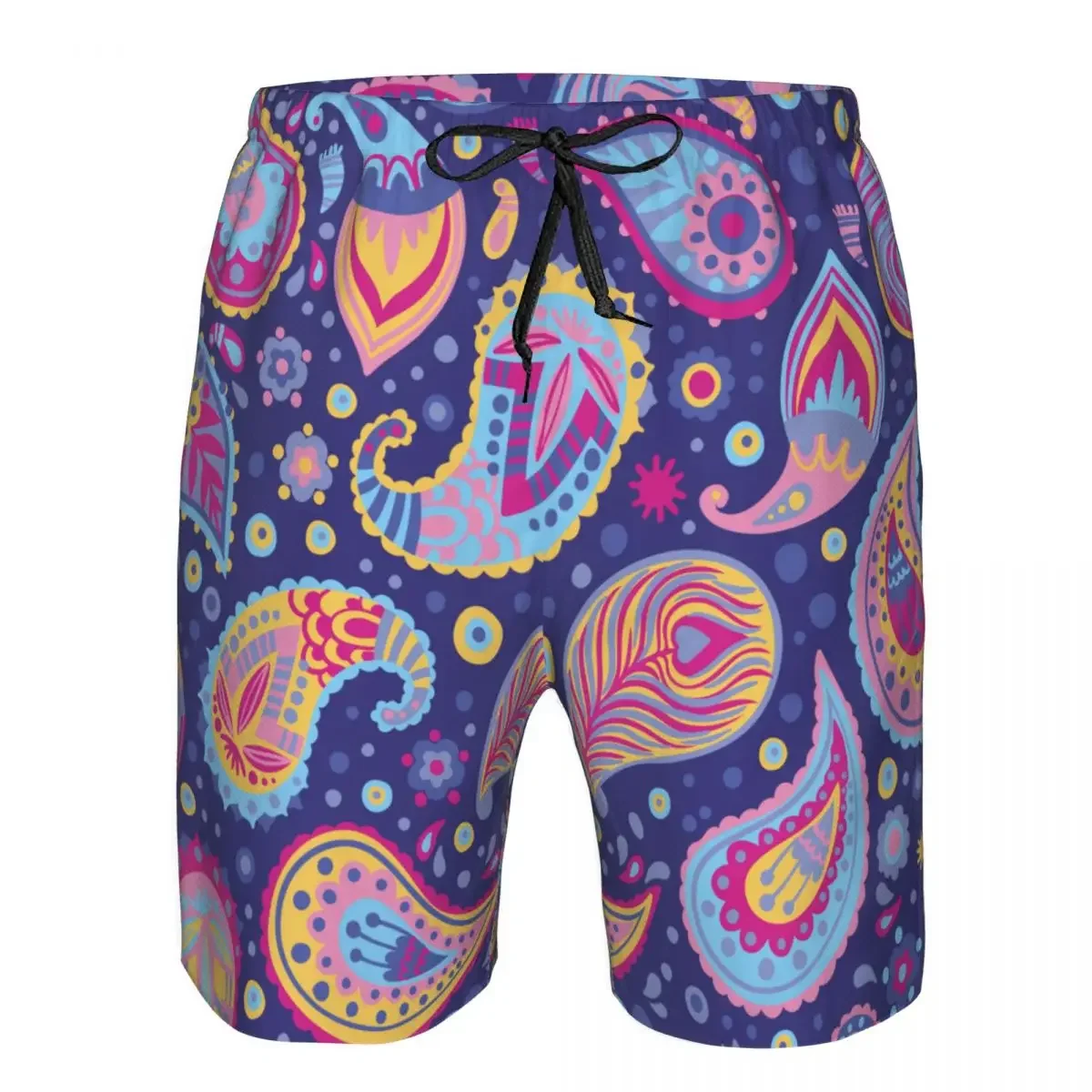 

Summer Men's Swimwear Shorts Paisley Pattern Beachwear Swim Trunks Men Swimsuit