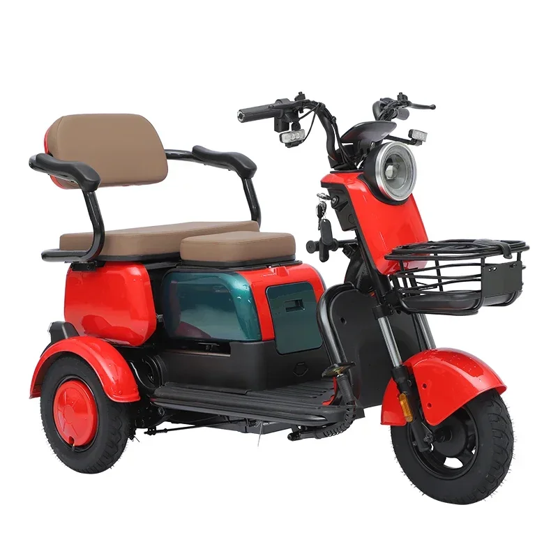 Hot selling high-performance Passenger Cargo electric tricycle 500W lead-acid battery long battery life adult electric tricycle