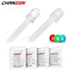50pcs 8mm RGB LED Emitting Diode Micro Indicator Red Green Blue Multicolor Common Anode Cathode 3V Super Bright PCB Circuit Bulb