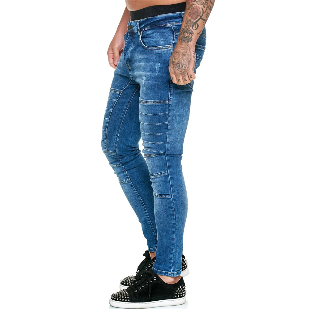 New Streetwear Men's Stretch Jeans Casual Men's High-end Solid Color Slim Fit Skinny Pants Fashion Sports Jogging Harajuku Pants