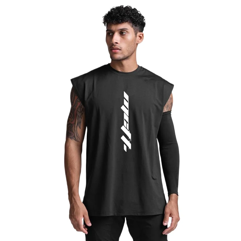 Summer Men Quick Dry Bodybuilding Tank Top Gym Workout Clothing Fitness Sleeveless Cotton Singlets Muscle Sports muscle Shirts