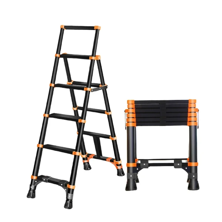 Hot selling thickened aluminum alloy telescopic home ladder 4+5 steps folding ladder