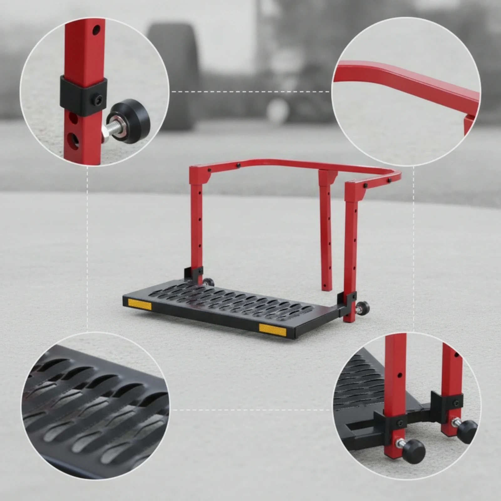Adjustable Tire Step with Handhold Long-Lasting Vehicle Wheel Step Platform Portable Corrosion-Resistant for Truck Owners view 2