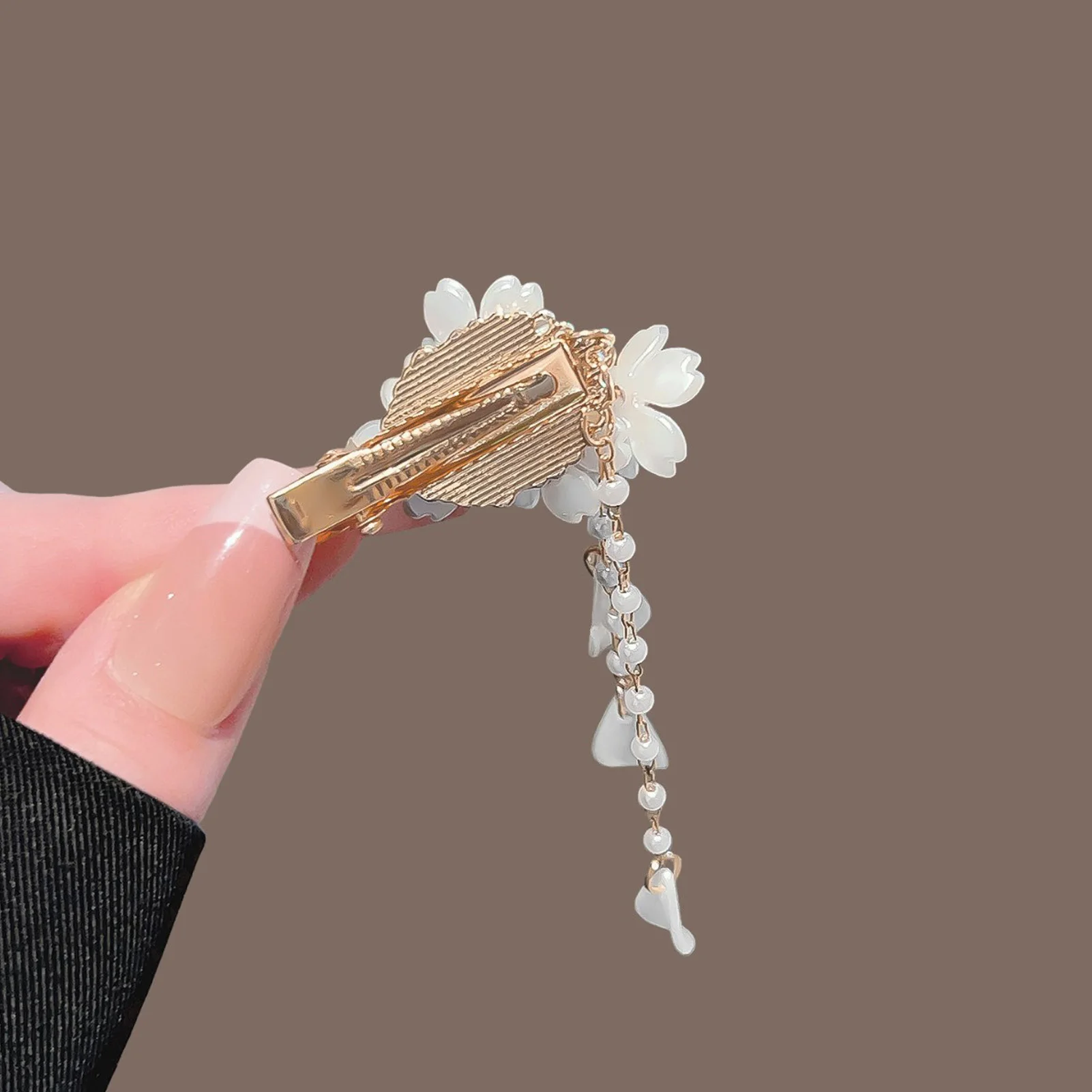 1/2 Stück Exquisite Haarspangen im Retro-Chinesischen Stil mit Blumen-Quasten, Trendige Perlen-Quasten-Haarspangen, Schmuck-Haaraccessoires – Detail 8
