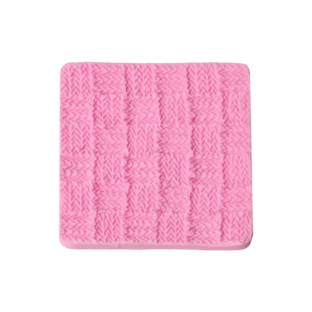 4PCS Durable Silicone Fondant Mold Sweater Pattern Nonstick Fondant Impression Mat Knitted Texture Knitting Texture Mold Cake