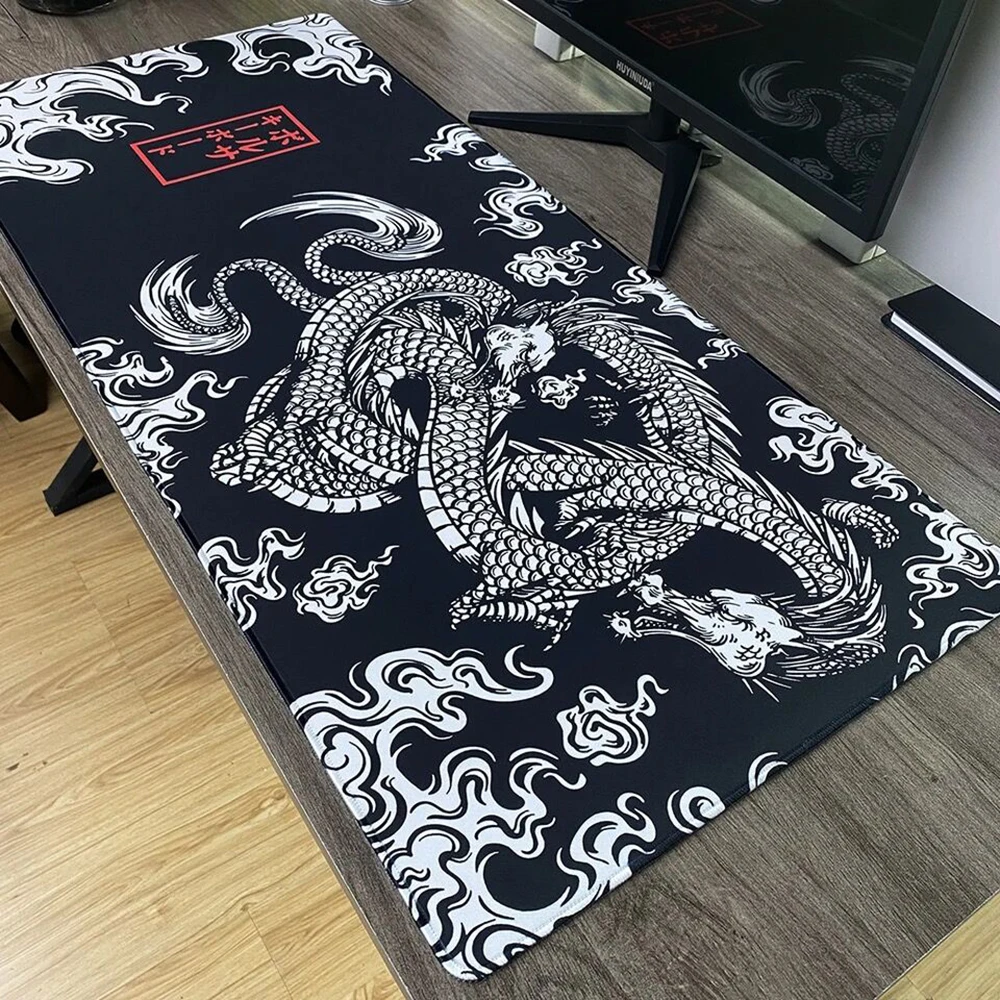 Japanischer Drache, großes Gaming-Mauspad, XXL-Tastatur, Gamer-Mauspad auf dem Tisch, Geschwindigkeit, Schreibtischunterlage, Anime, 900 x 400, 700 x 300 Mauspads