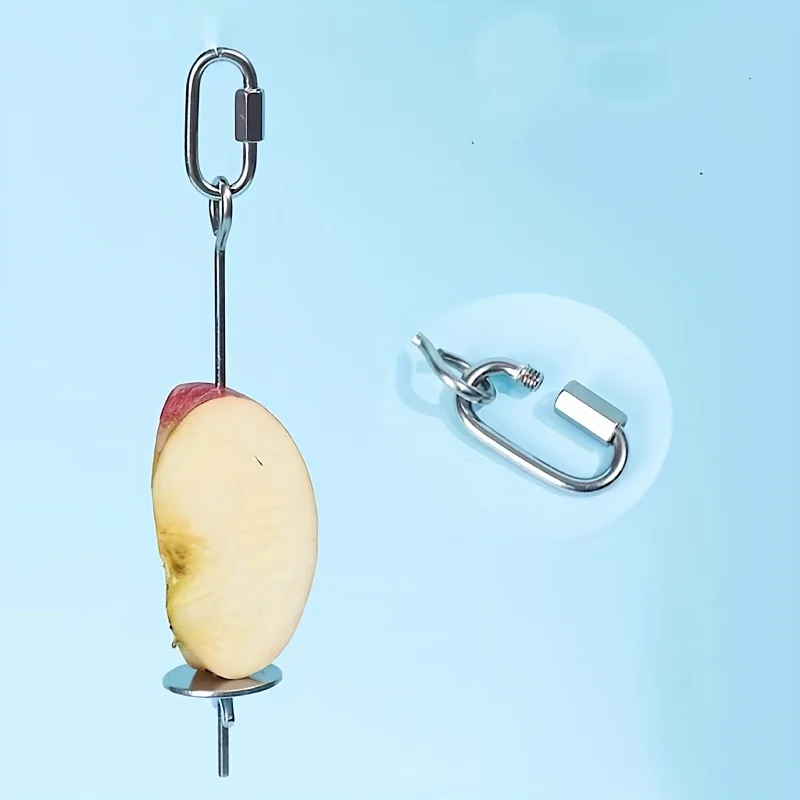 Stainless Steel Parrot Feeder for Hanging Fresh Vegetables and Juicy Fruits - Promotes Healthy Eating Habits for Parrot Birds
