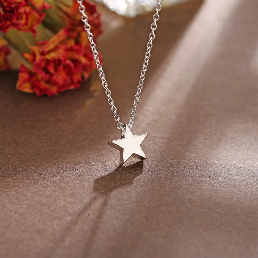 

Fine Workmanship Star Necklace Stylish Pendant Jewelry for Party Anniversary Birthday Silver Woman Star Necklace